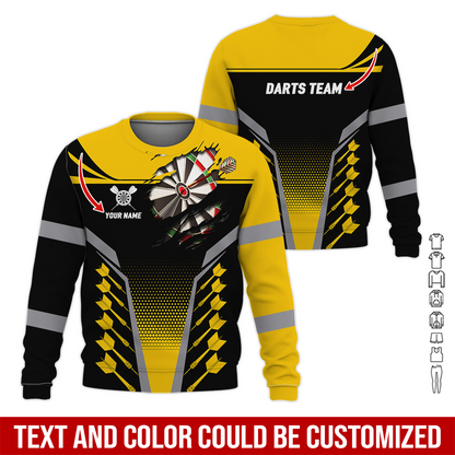 Customized Darts Sweatshirt, Personalized Name & Text Sweatshirt For Darts Player, Perfect Gift For Darts Lovers, Friend, Family