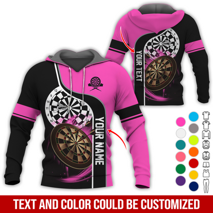 Customized Name & Text Darts Premium Hoodie, Darts Pattern Hoodie For Men & Women, Perfect Gift For Darts Lovers, Friend, Family