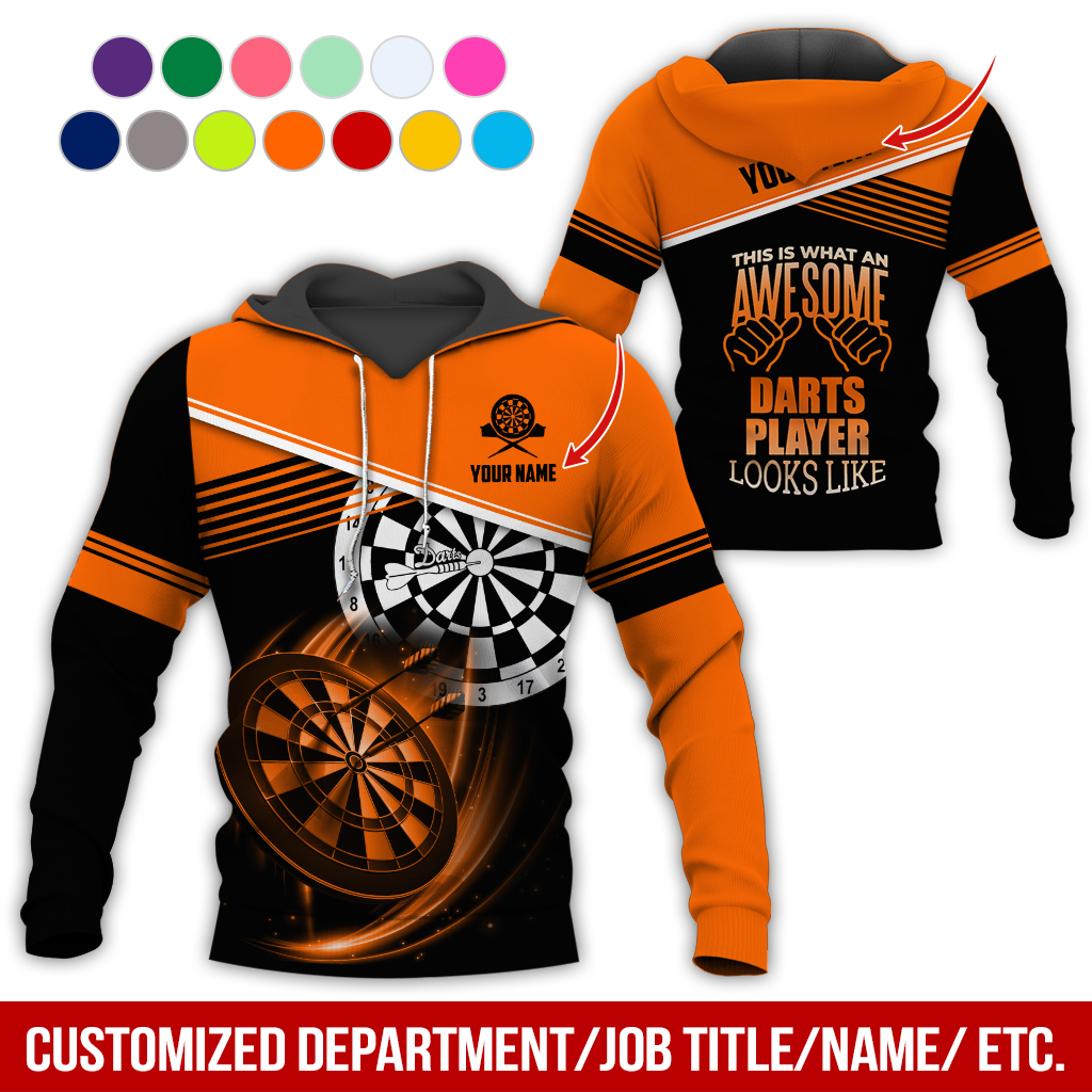 Customized Name & Text Darts Premium Hoodie, Darts Player Looks Like Hoodie, Perfect Gift For Darts Lovers, Darts Player