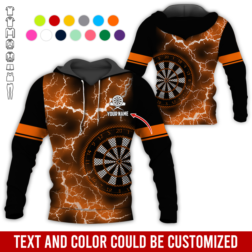 Customized Name Darts Lightning Premium Hoodie, Darts Pattern Hoodie, Perfect Gift For Darts Lovers, Friend, Family