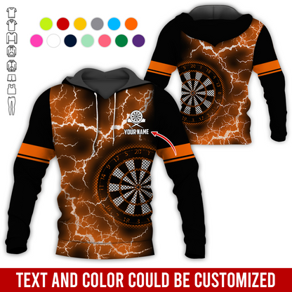 Customized Name Darts Lightning Premium Hoodie, Darts Pattern Hoodie, Perfect Gift For Darts Lovers, Friend, Family