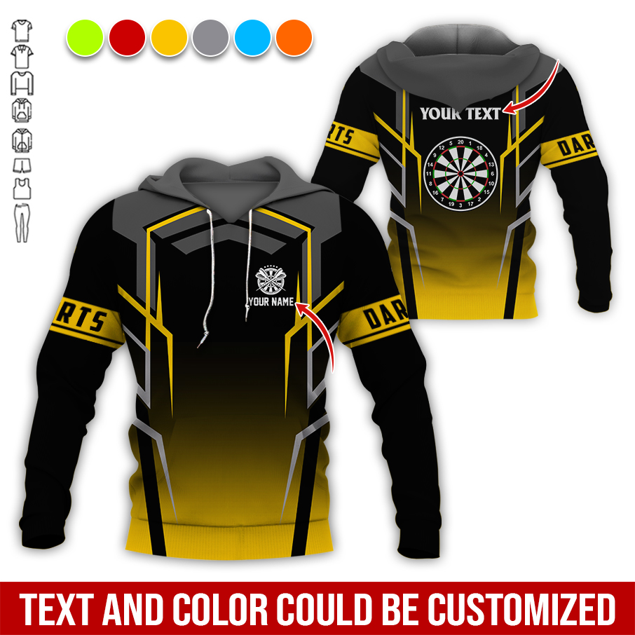 Personalized Darts Premium Hoodie, Dartsboards Pattern Hoodie Black For Darts Player, Perfect Gift For Darts Lovers, Friend, Family