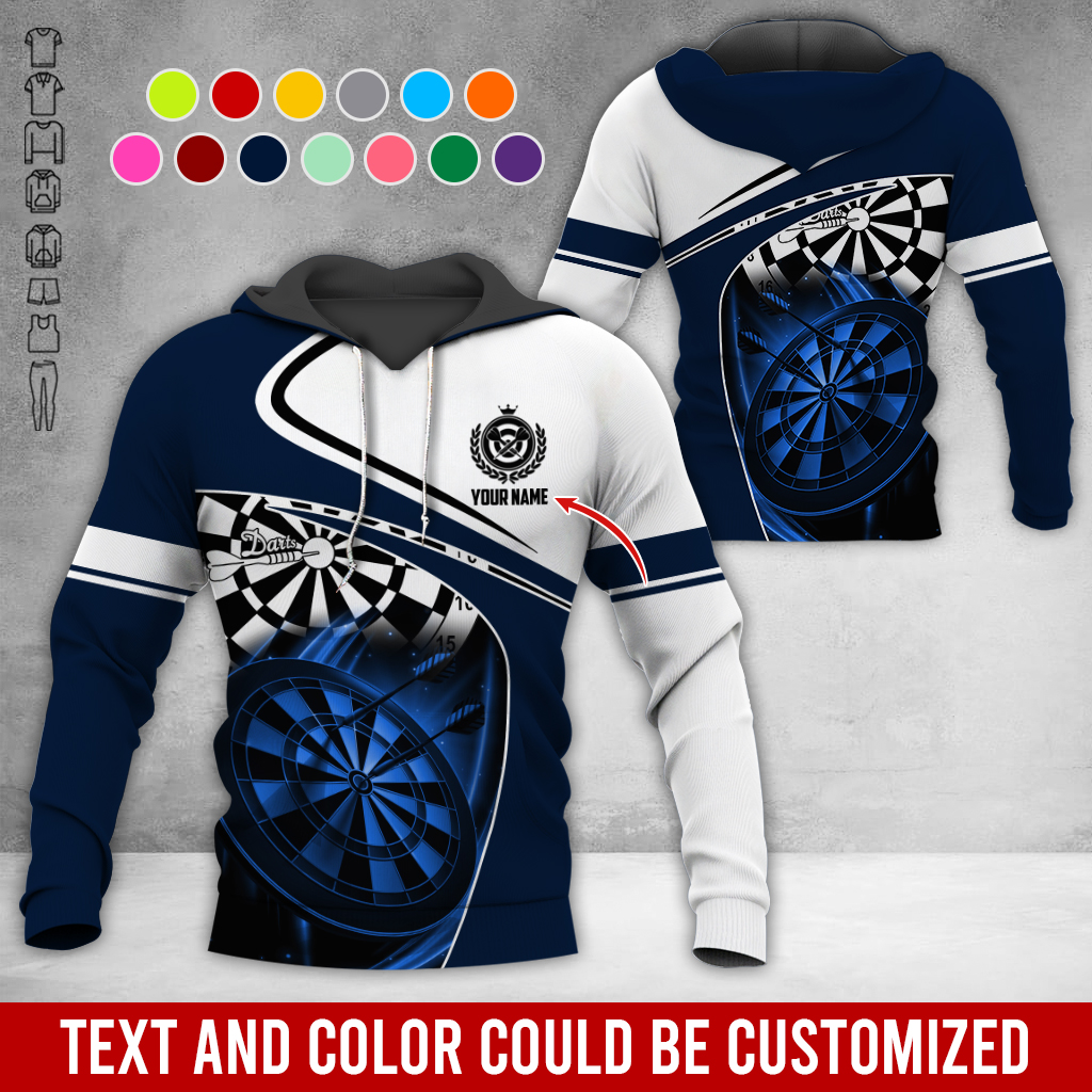Customized Name Darts Premium Hoodie, Darts Is My Life White Hoodie, Perfect Gift For Darts Lovers, Friend, Family