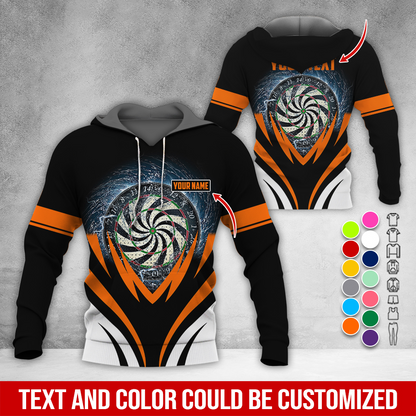 Customized Name & Text Darts Thunder Premium Hoodie, Thunder Vortex Darts Pattern Hoodie, Perfect Gift For Darts Lovers, Friend, Family