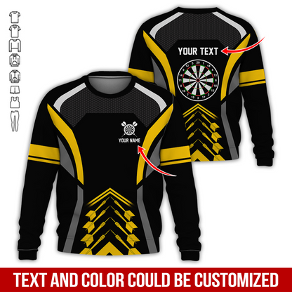 Customized Name Darts Sweatshirt, Dartboards Pattern Sweatshirt For Darts Player, Perfect Gift For Darts Lovers, Friend, Family