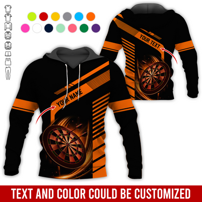 Customized Name & Text Darts Premium Hoodie, Throw Your Dart And Let It Fly, Perfect Gift For Darts Lovers, Friend, Family