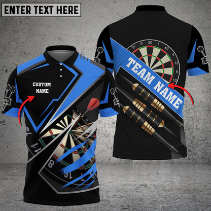 Personalized Darts Men Polo Shirt - Custom Name & Team Name Darts Polo Shirt For Darts Team, Darts Lover