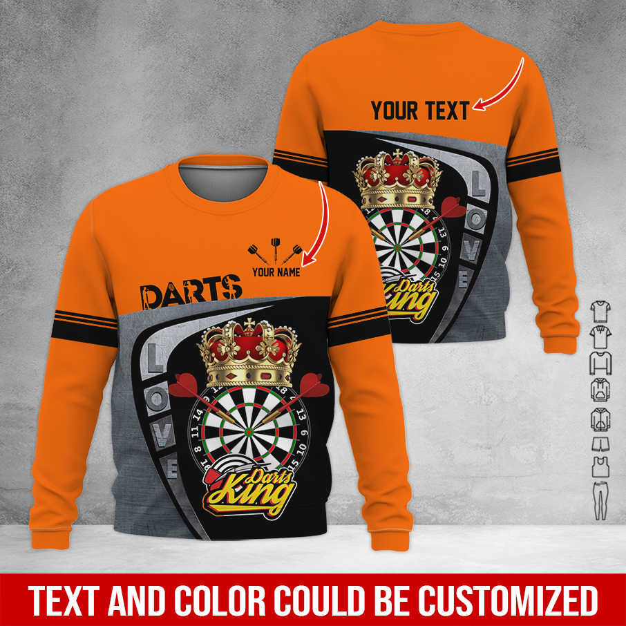 Customized Darts Sweatshirt, Personalized Name & Text Darts Sweatshirt, Darts King Sweatshirt, Perfect Gift For Darts Lovers, Friend, Family