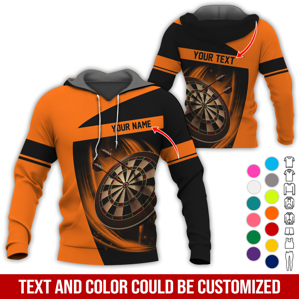 Personalized Name & Text Premium Hoodie, Darts Team Is My Life Hoodie, Perfect Gift For Darts Lovers, Darts Player