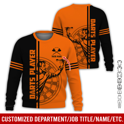 Customized Darts Sweatshirt, Men Playing Darts Pattern Sweatshirt For Men & Women, Perfect Gift For Darts Lovers, Friend, Family