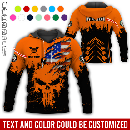 Customized Name & Text Darts Premium Hoodie, Custom National Flag Darts Hoodie For Men & Women, Perfect Gift For Darts Lovers, Darts Player