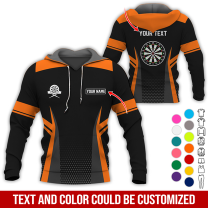 Customized Name & Text Darts Premium Hoodie, Darts Pattern Hoodie, Perfect Gift For Darts Lovers, Friend, Family