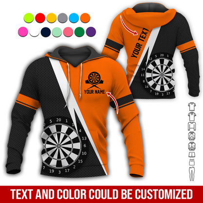 Customized Name & Text Darts Premium Hoodie, Spot Pattern Darts Black Hoodie, Perfect Gift For Darts Lovers, Darts Player