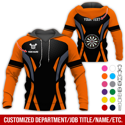 Personalized Darts Premium Hoodie, Custom Name & Text Darts Hoodie Gift For Darts Lovers, Friend, Family