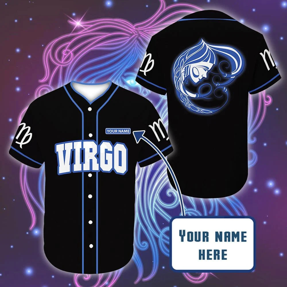 Customized Baseball Jersey Shirt - Personalized Custom Name Virgo Great Zodiac Baseball Jersey Shirt For Zodiac, Baseball Lover
