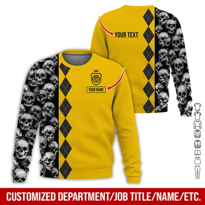 Customized Name Darts Sweatshirt, Skulls & Rhombus Pattern Shirts For Men & Women, Custom Your Shirts - Gift For Darts Lovers, Friend, Family