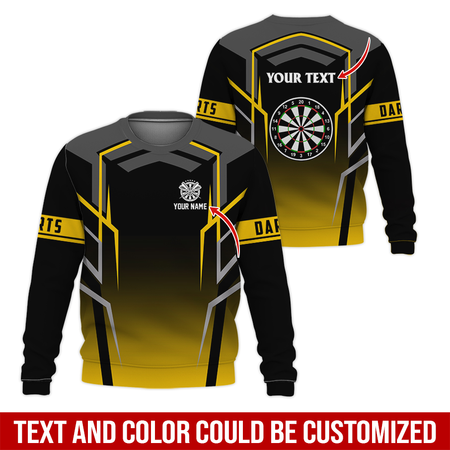 Customized Darts Sweatshirt, Dartsboards Pattern Sweatshirt Black For Darts Player, Perfect Gift For Darts Lovers, Friend, Family