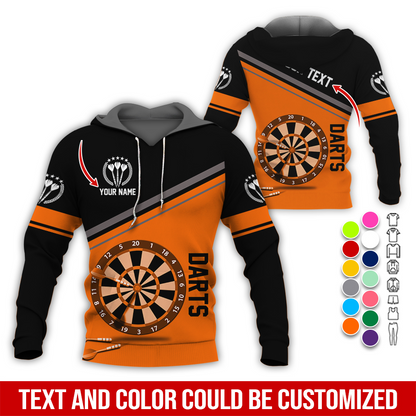 Personalized Name & Text Darts Premium Hoodie, Darts Is My Life Hoodie For Darts Player, Perfect Gift For Darts Lovers, Friend, Family