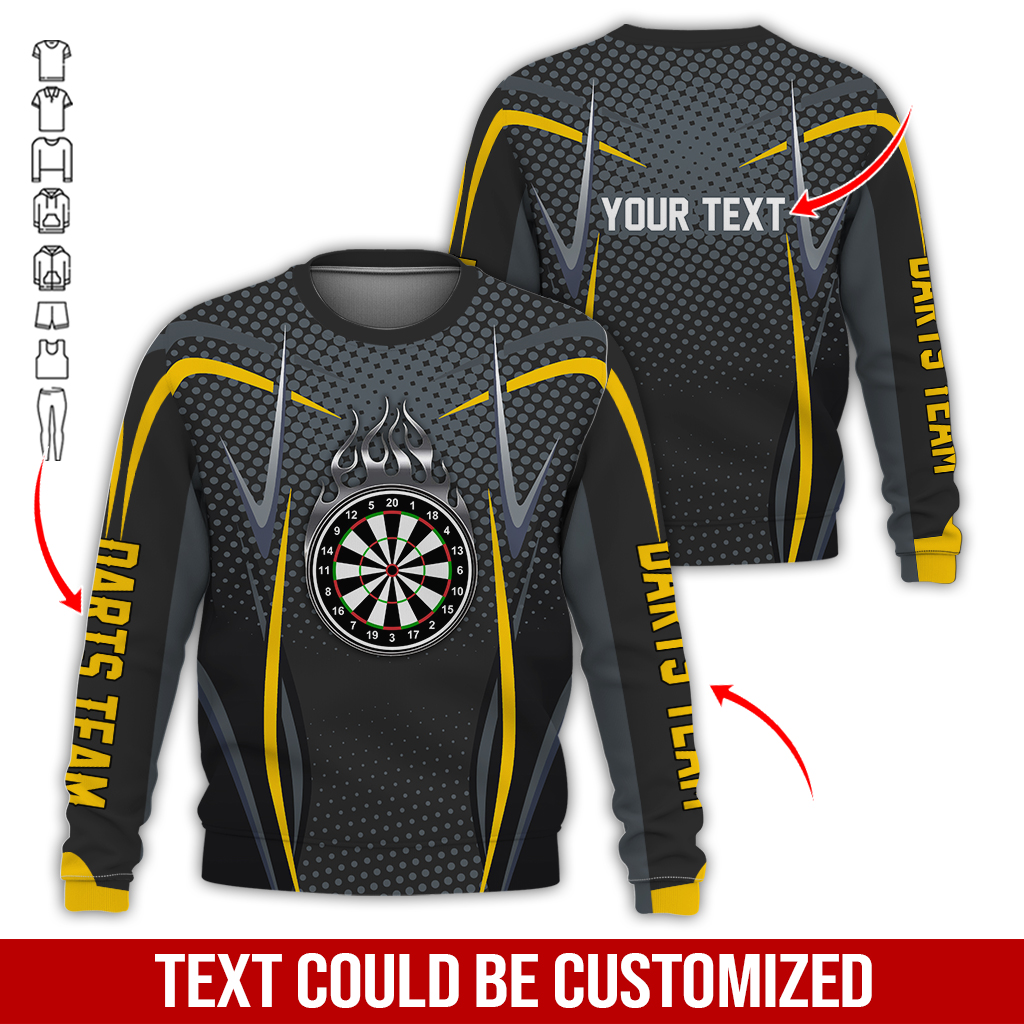 Customized Darts Sweatshirt, Dartboards & Black Flame Sweatshirt For Men & Women, Perfect Gift For Darts Lovers, Darts Player