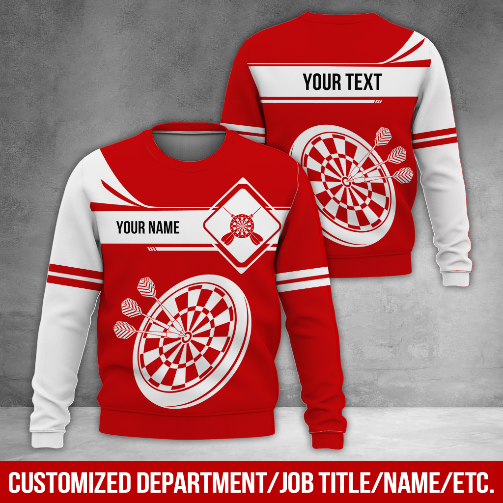 Customized Name Darts Sweatshirt, Dartboards Pattern Darts Shirts For Men & Women - Gift For Darts Lovers, Friend, Family