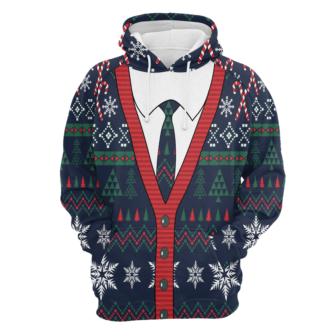 Cardigan Xmas Premium Christmas Hoodie, Cute Cardigan Christmas Unisex Hoodie For Men & Women - Perfect Gift For Christmas, Friends, Family