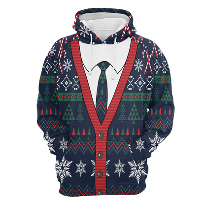 Cardigan Xmas Premium Christmas Hoodie, Cute Cardigan Christmas Unisex Hoodie For Men & Women - Perfect Gift For Christmas, Friends, Family