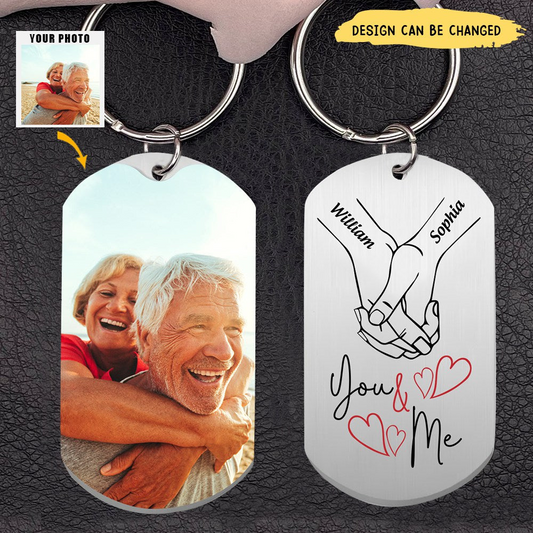 Personalized Couple Stainless Keychain - Photo You & Me Customized Stainless Keychain - Perfect Valentine Gift For Couple