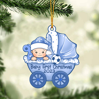 Custom Baby Acrylic Christmas Ornament, Personalized Name Baby My 1st Christmas 2023 Acrylic Christmas Ornament For Mom, Grandma