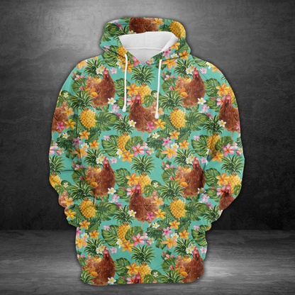 Tropical Pineapple Chicken Pullover Premium Hoodie, Perfect Outfit For Men And Women On Christmas New Year Autumn Winter