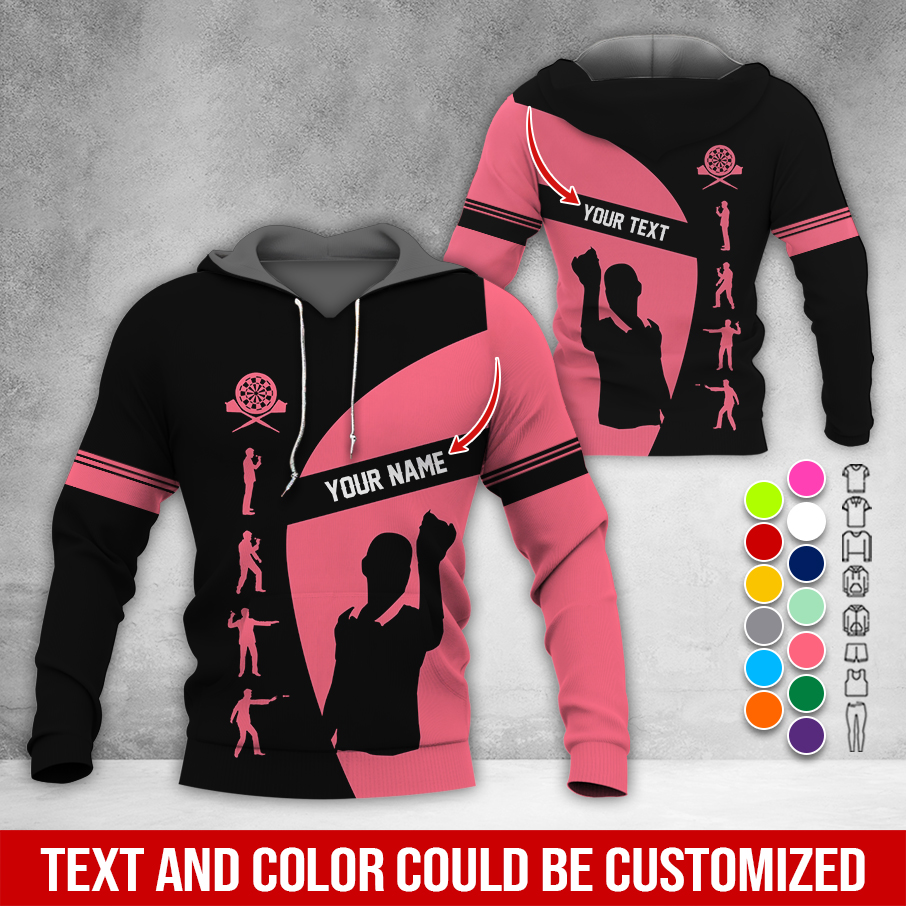 Customized Name & Text Darts Premium Hoodie, How to play Darts Pattern Hodie, Perfect Gift For Darts Lovers, Friend, Family