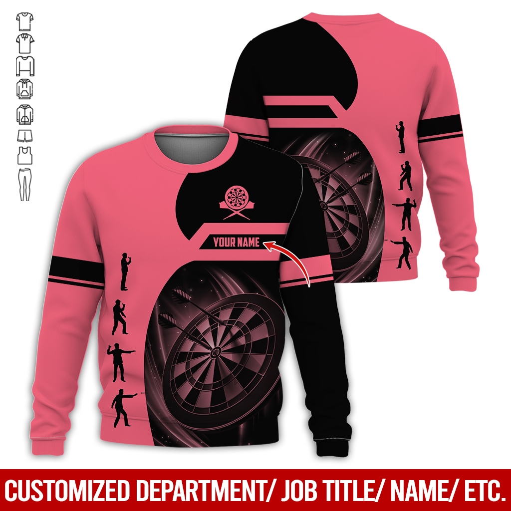Customized Darts Sweatshirt, Personalized Name Sweatshirt, How to play Darts Pattern Sweatshirt For Darts Lovers, Friend, Family