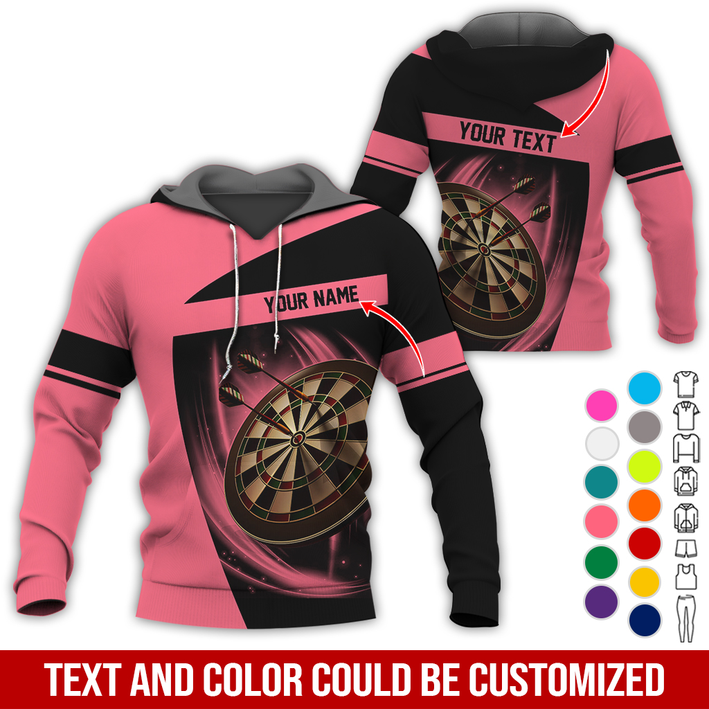 Personalized Name & Text Premium Hoodie, Darts Team Is My Life Hoodie, Perfect Gift For Darts Lovers, Darts Player