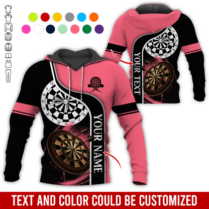 Customized Darts Premium Hoodie, Personalized Name & Text Darts Black Hoodie, Perfect Gift For Darts Lovers, Friend, Family