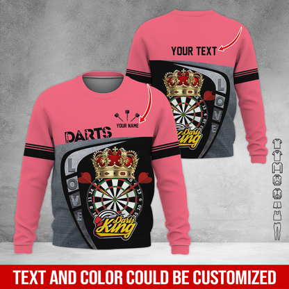 Customized Darts Sweatshirt, Personalized Name & Text Darts Sweatshirt, Darts King Sweatshirt, Perfect Gift For Darts Lovers, Friend, Family