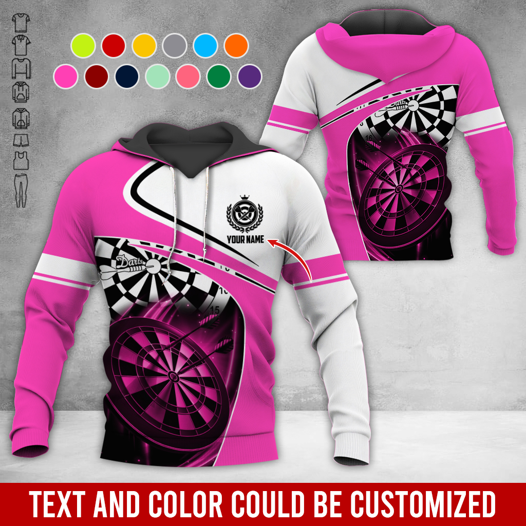Customized Name Darts Premium Hoodie, Darts Is My Life White Hoodie, Perfect Gift For Darts Lovers, Friend, Family