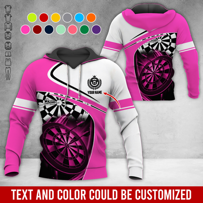 Customized Name Darts Premium Hoodie, Darts Is My Life White Hoodie, Perfect Gift For Darts Lovers, Friend, Family