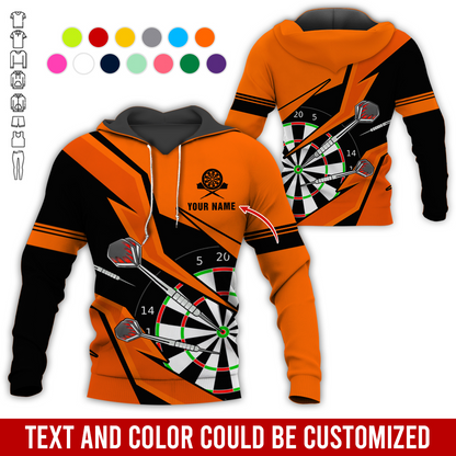 Customized Name Darts Premium Hoodie, Lightning Pattern Darts Hoodie For Men & Woman, Perfect Gift For Darts Lovers, Darts Player