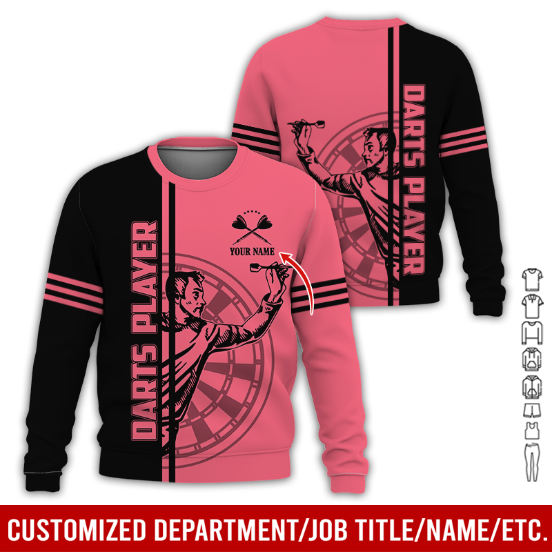 Customized Darts Sweatshirt, Men Playing Darts Pattern Sweatshirt For Men & Women, Perfect Gift For Darts Lovers, Friend, Family