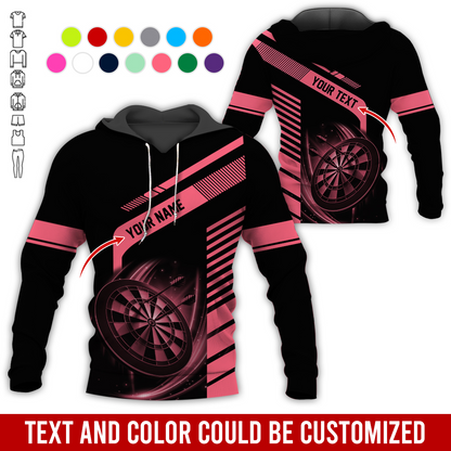 Customized Name & Text Darts Premium Hoodie, Throw Your Dart And Let It Fly, Perfect Gift For Darts Lovers, Friend, Family