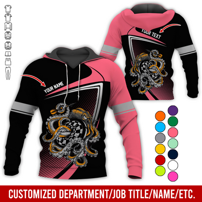 Customized Name & Text Darts Premium Hoodie, Octopus & Dartboard Pattern Darts Hoodie For Men & Women - Gift For Darts Lovers, Friend, Family