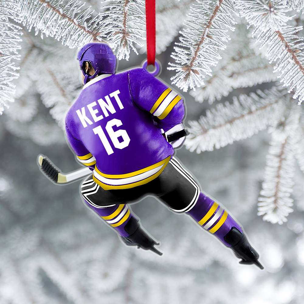 Custom Hockey Acrylic Ornament, Ice Hockey Player Acrylic Ornament - Perfect Gift For Hockey Lover, Christmas, New Year