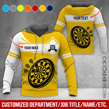 Customized Name Darts Premium Hoodie, Dartboards Pattern Darts Hoodie For Men & Women - Gift For Darts Lovers, Friend, Family