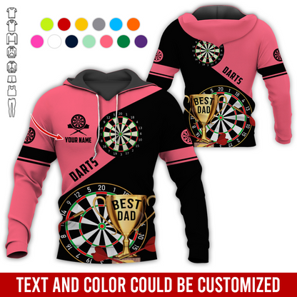 Personalized Darts Best Dad Premium Hoodie, Customized Name Darts Hoodie, Perfect Gift For Darts Lovers, Darts Player