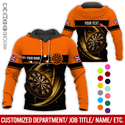 Personalized Darts Premium Hoodie, Custom National Flag Hoodie For Men & Women, Perfect Gift For Darts Lovers, Friend, Family