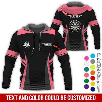 Customized Name & Text Darts Premium Hoodie, Darts Pattern Hoodie, Perfect Gift For Darts Lovers, Friend, Family