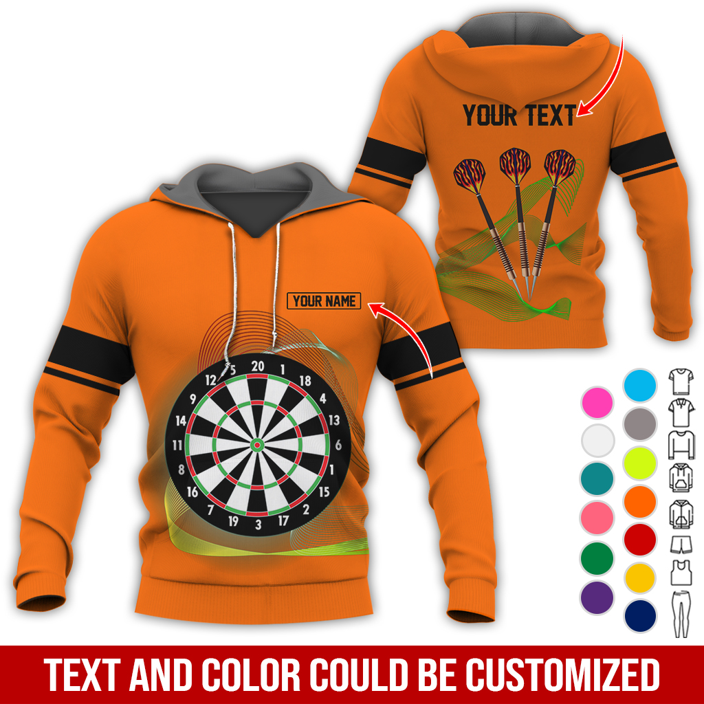 Customized Darts Premium Hoodie, Personalized Name & Text Hoodie, Black Line Pattern Hoodie For Men & Women, Perfect Gift For Darts Lovers, Friend, Family