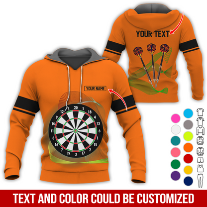 Customized Darts Premium Hoodie, Personalized Name & Text Hoodie, Black Line Pattern Hoodie For Men & Women, Perfect Gift For Darts Lovers, Friend, Family