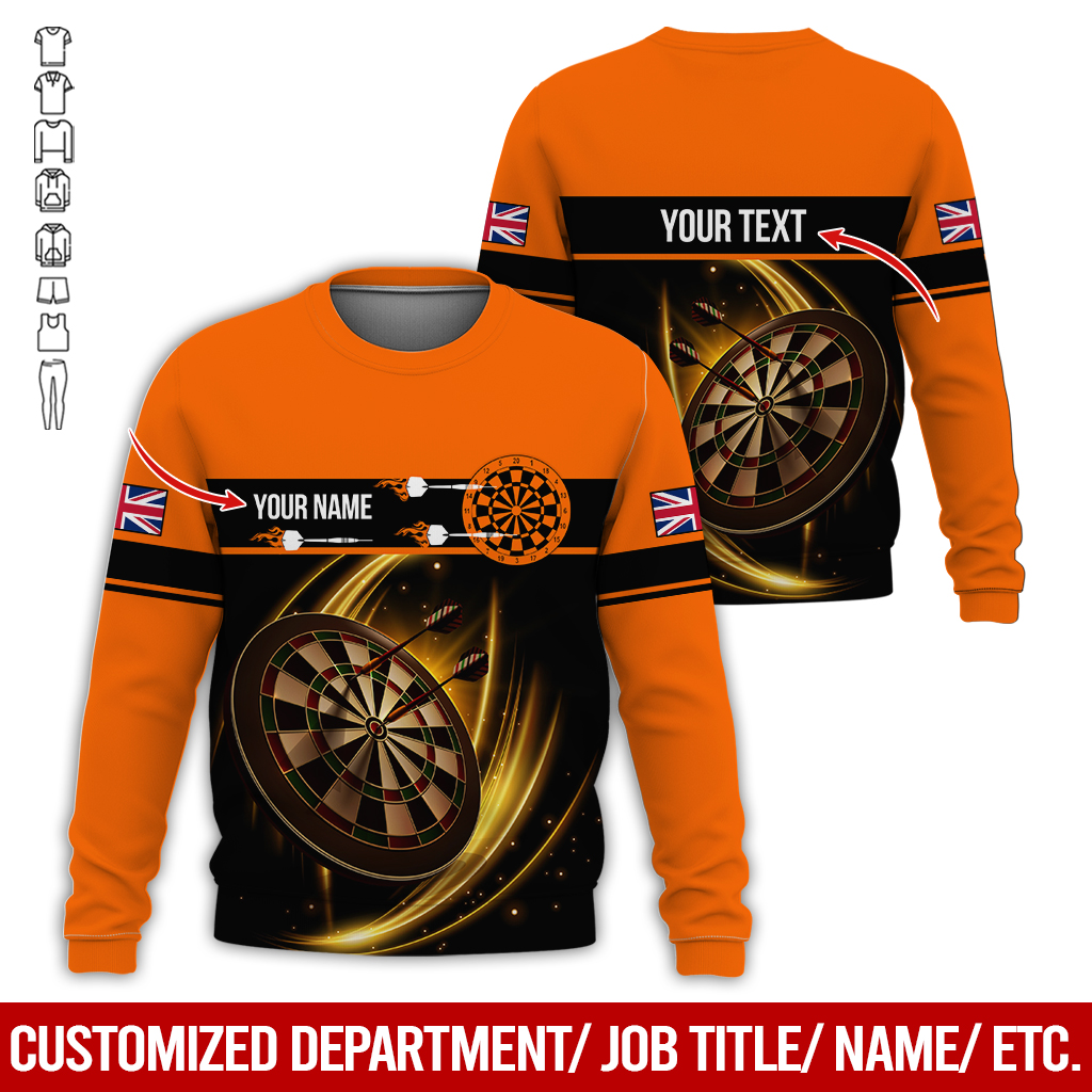 Customized Darts Sweatshirt, Personalized The National Flag Pattern Sweatshirt For Men & Women, Perfect Gift For Darts Lovers, Friend, Family