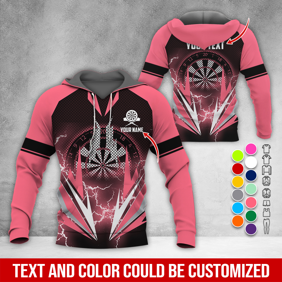 Customized Name Darts Thunder Premium Hoodie, Darts Pattern Hoodie, Perfect Gift For Darts Lovers, Friend, Family