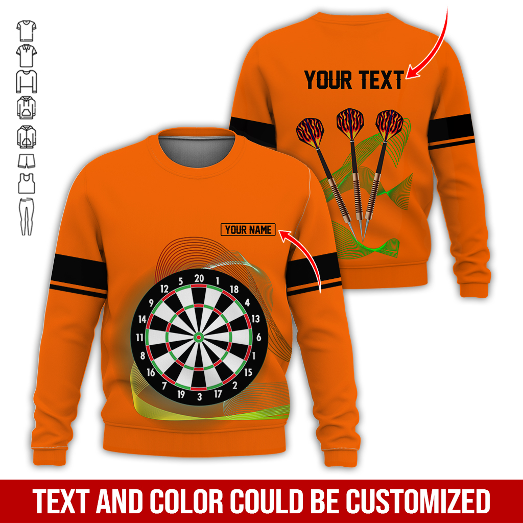 Customized Darts Sweatshirt, Personalized Name & text Sweatshirt,Black Line Pattern Sweatshirt For Men & Women, Perfect Gift For Darts Lovers, Friend, Family